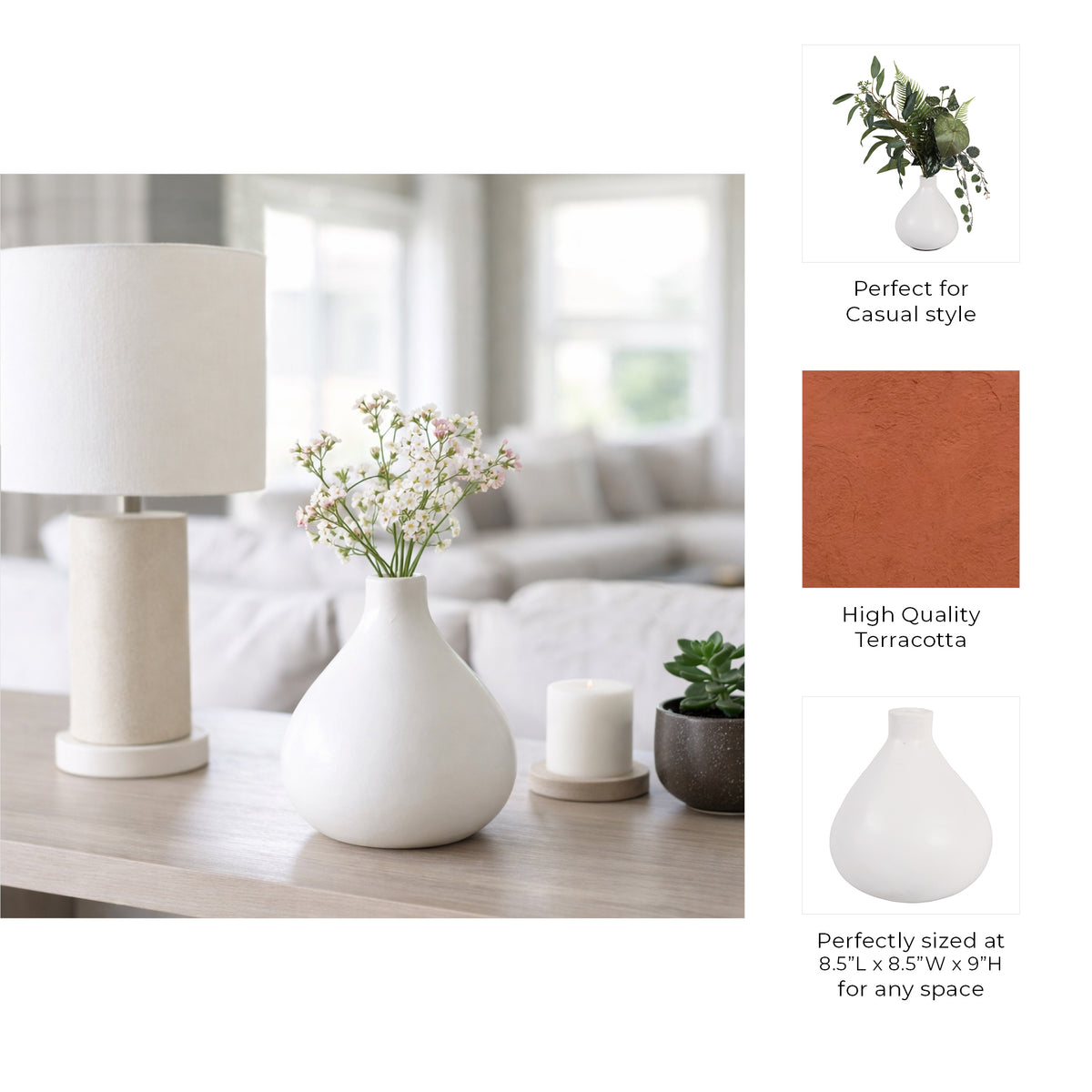 Duttonside White Large Vase