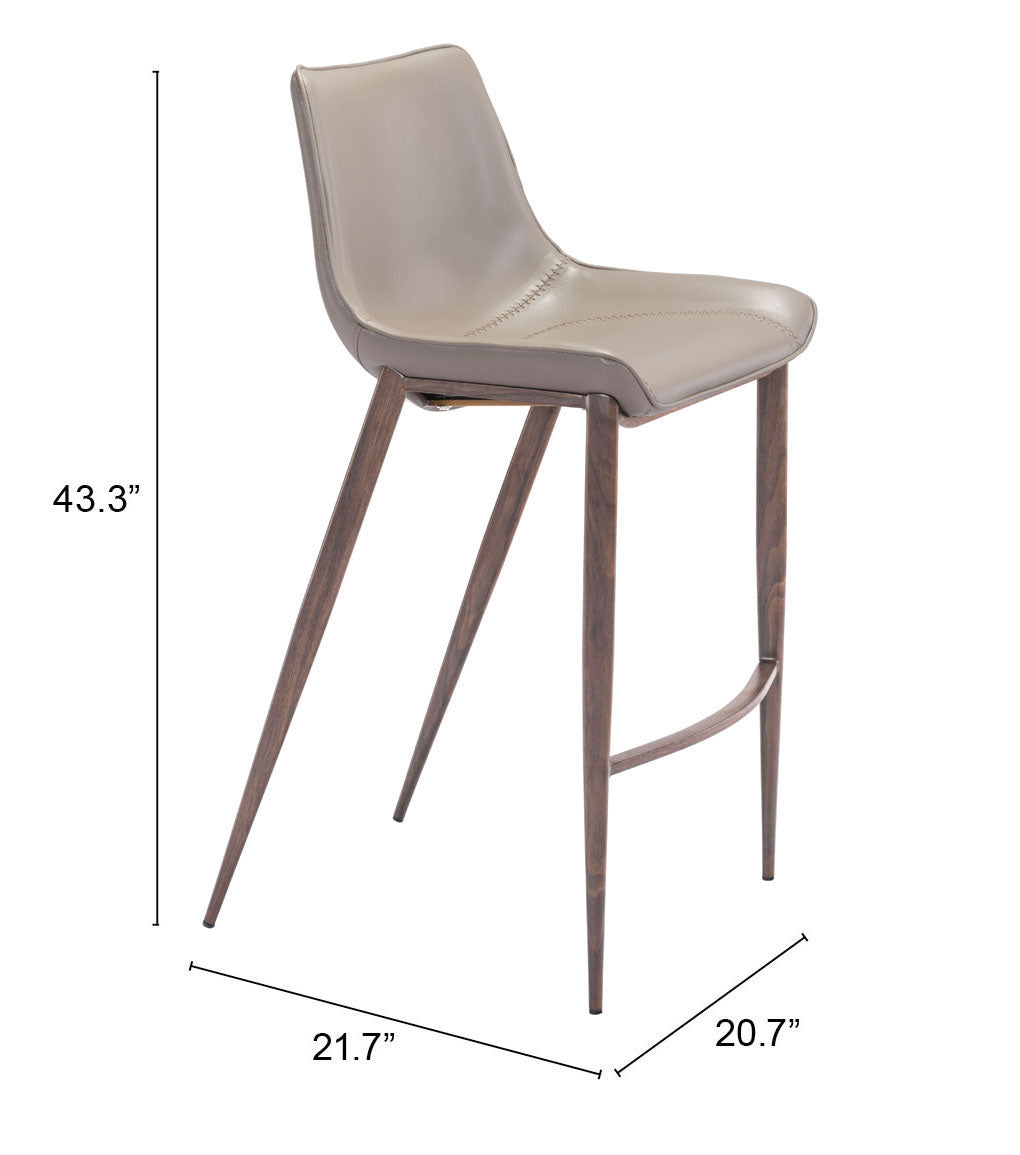 Magnus Brown & Walnut Barstool (Set of 2)