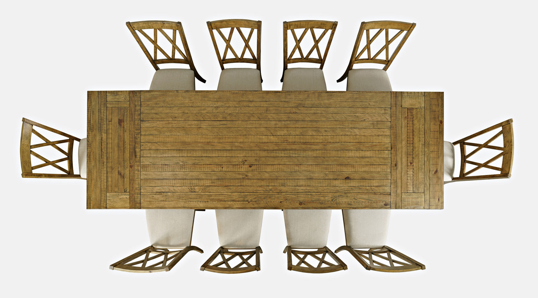 Telluride Gold Trestle Dining Table w/ 10 Chairs