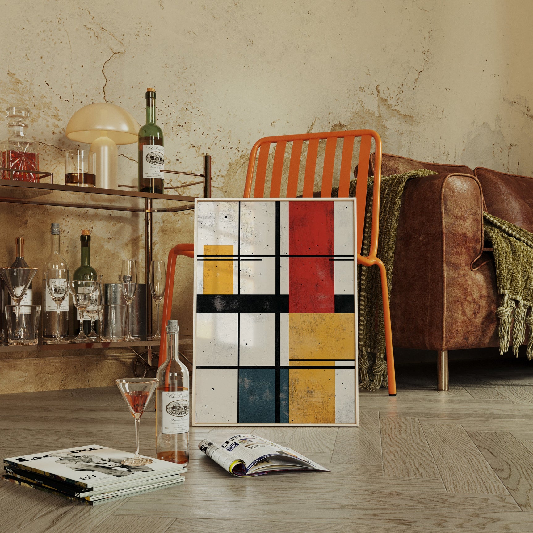 Modular Rhythm – Abstract Primary Color Grid Art