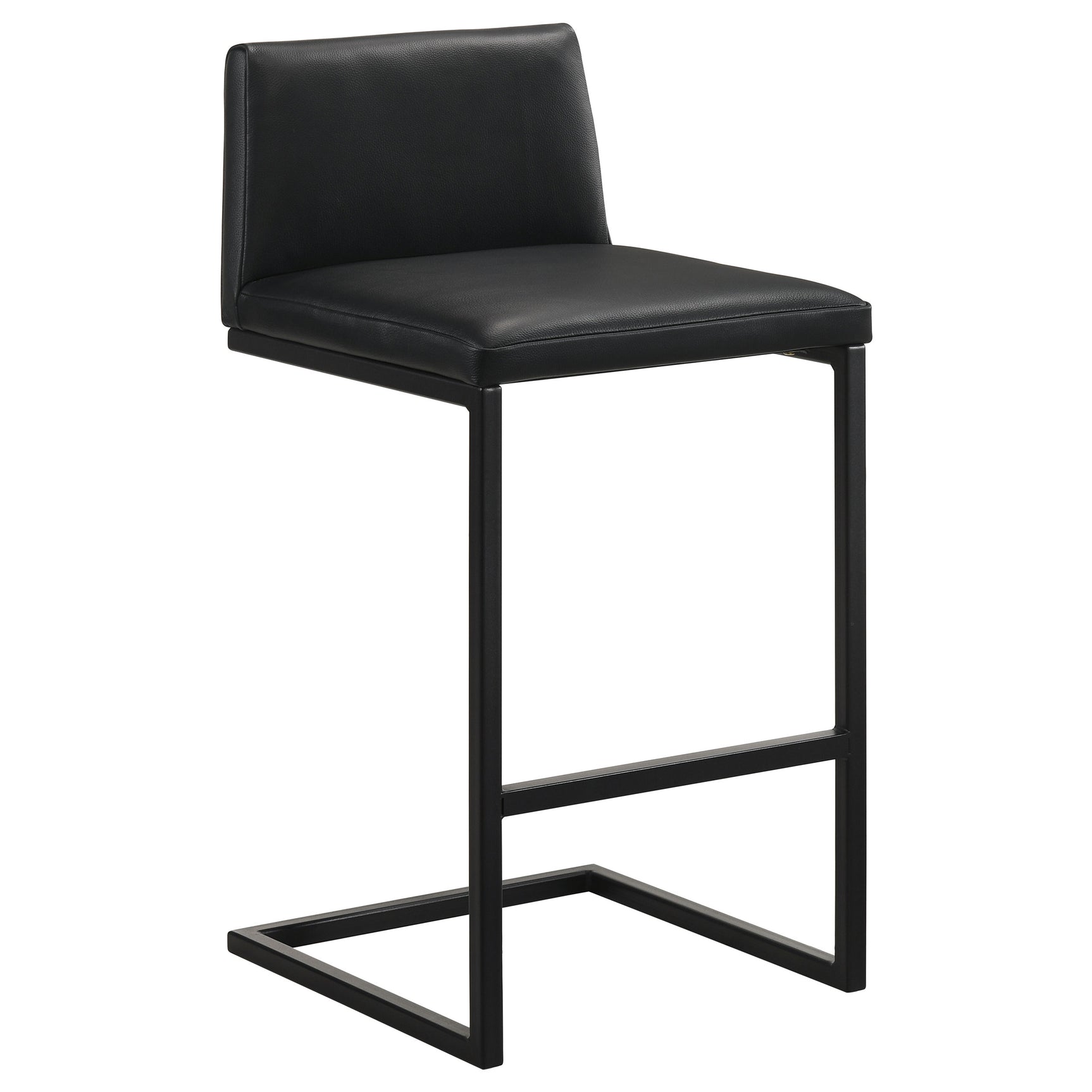 Vardon Black Genuine Leather Bar Stool (Set of 2)