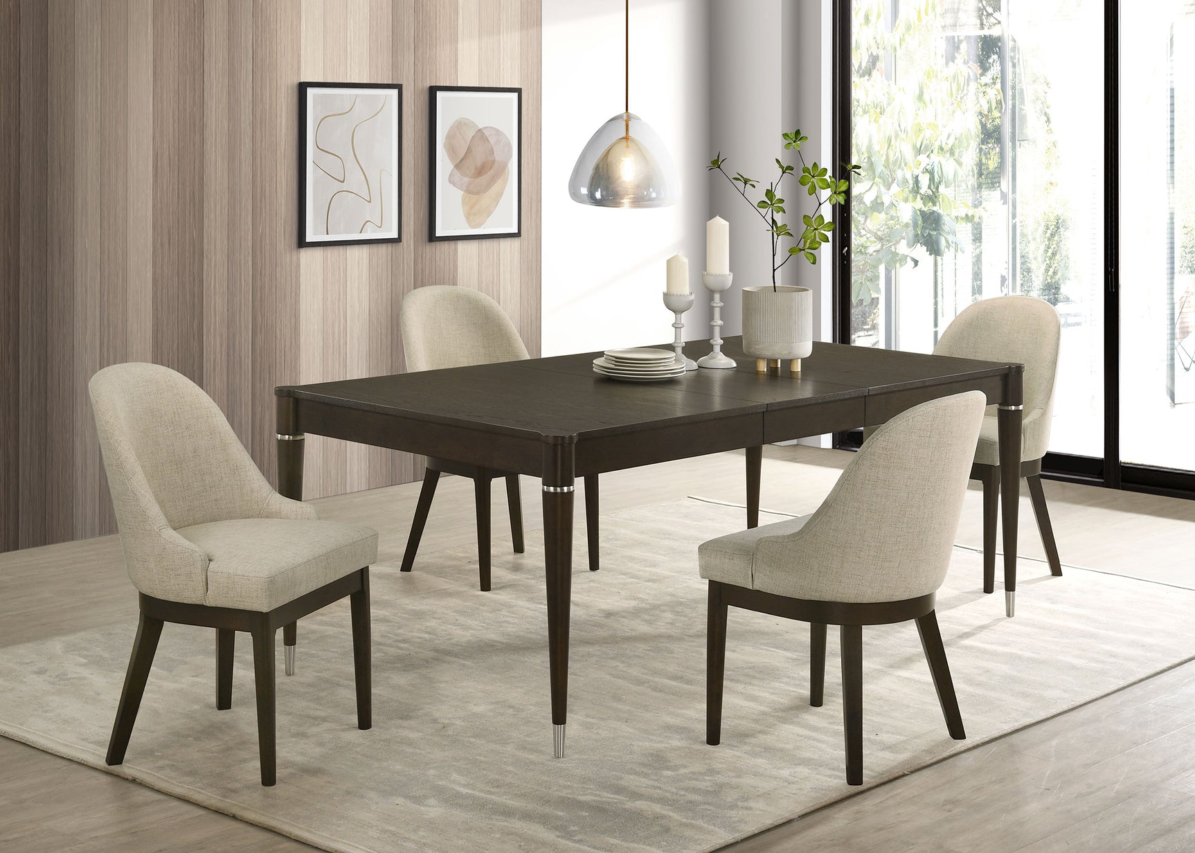 Reseda Brown 5-Piece Rectangular Dining Set Ash