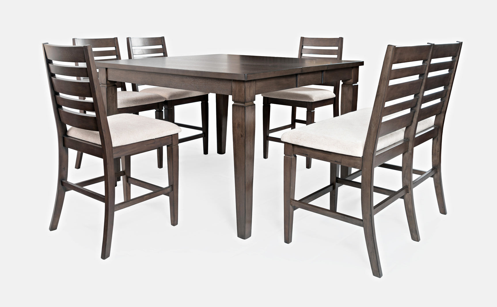 Lincoln Square Dark Espresso/Cream Ext Counter Dining Table w/ 4 Stools, Bench