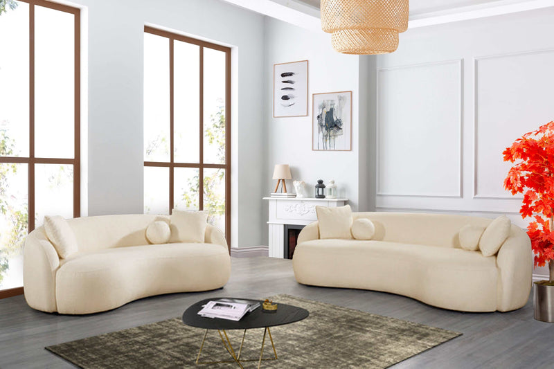 Bubble Bonita Cream Boucle Living Room Set / 2pc - Ornate Home