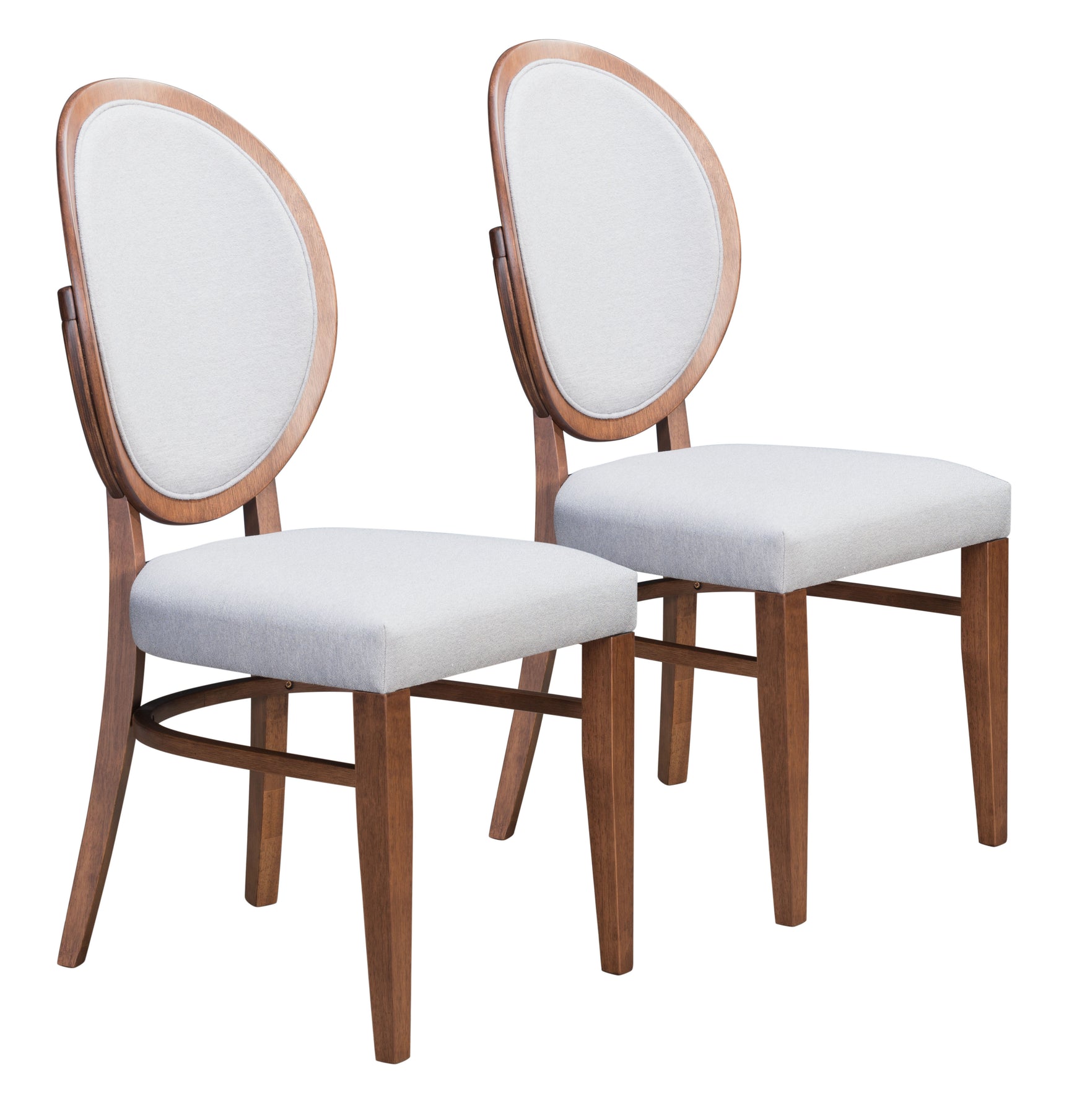 Regents Walnut & Light Gray Dining Chair (Set of 2)