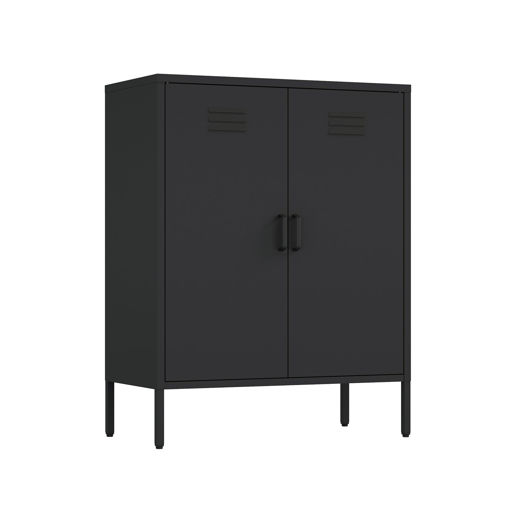 2-Piece Naomi Accent Cabinet and Storage Cabinet in Black - Ornate Home