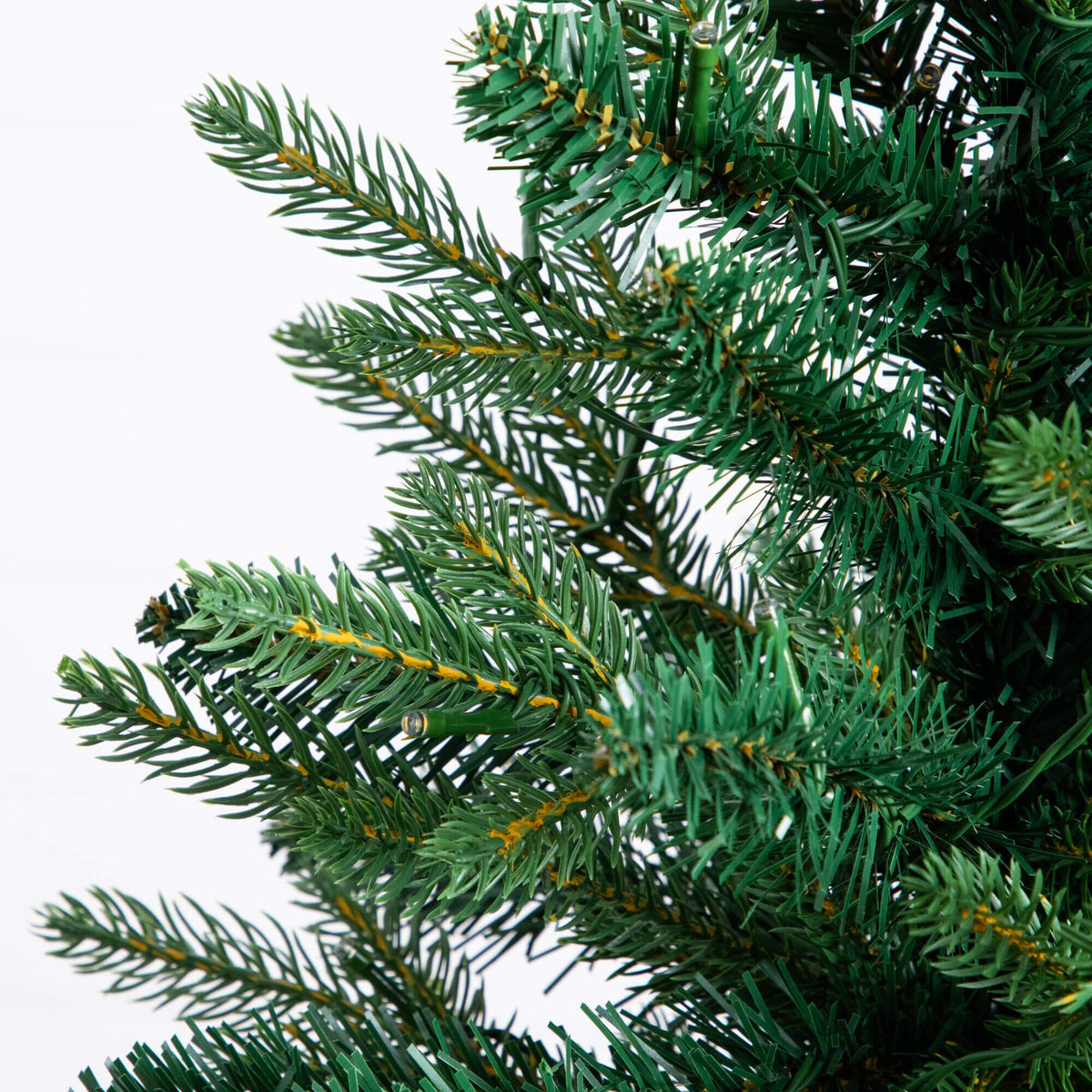 2' Pre-Lit Artificial Classic Christmas Tree with 35 Warm White LED Lights in Gold Decorative Planter