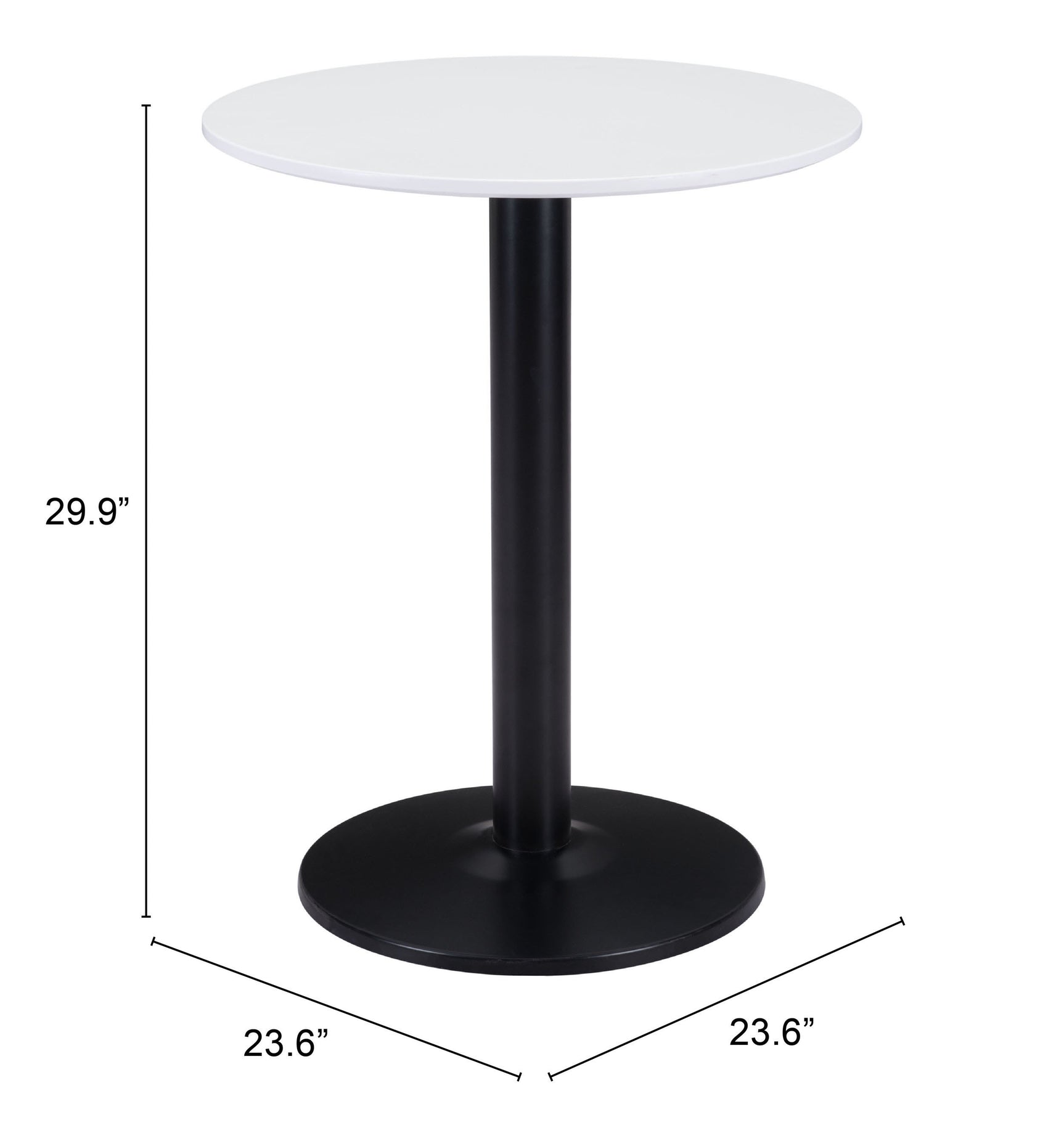 Alto White & Black Bistro Table