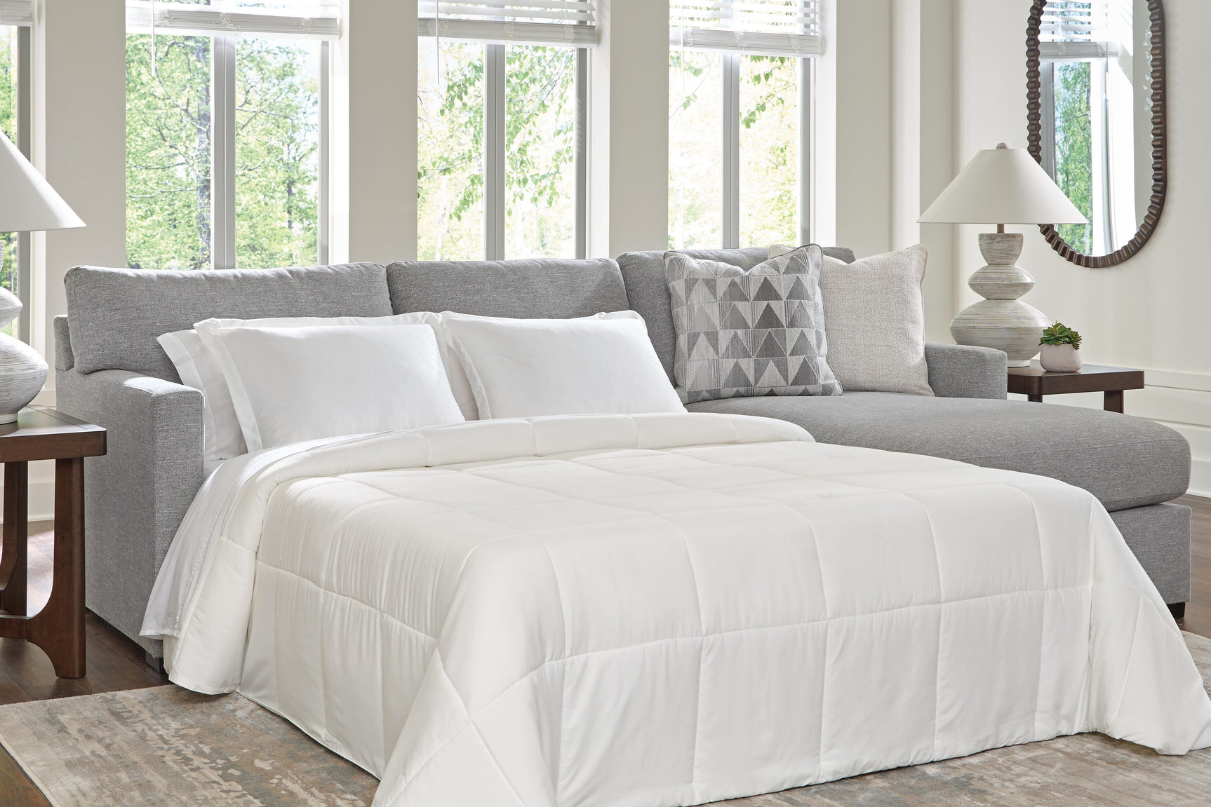 UrbanCrest Pewter 2-Piece Sleeper Sectional with RAF Chaise
