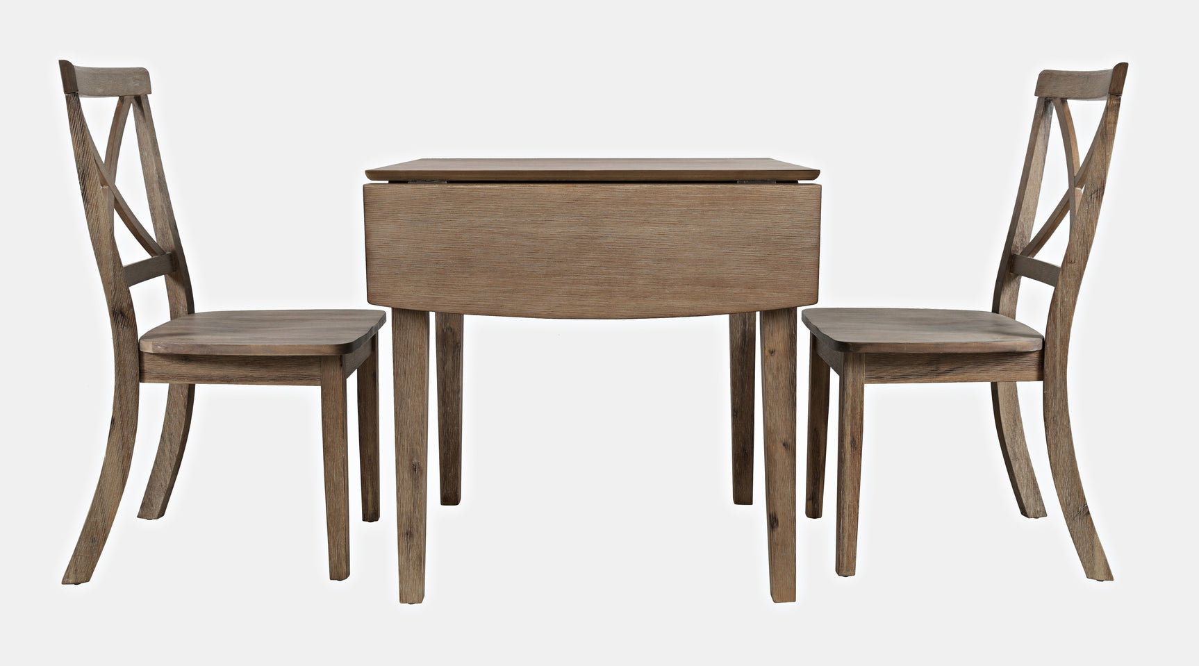 Eastern Tides Bisque Dropleaf Dining Table w/ 2 X-Back Chairs