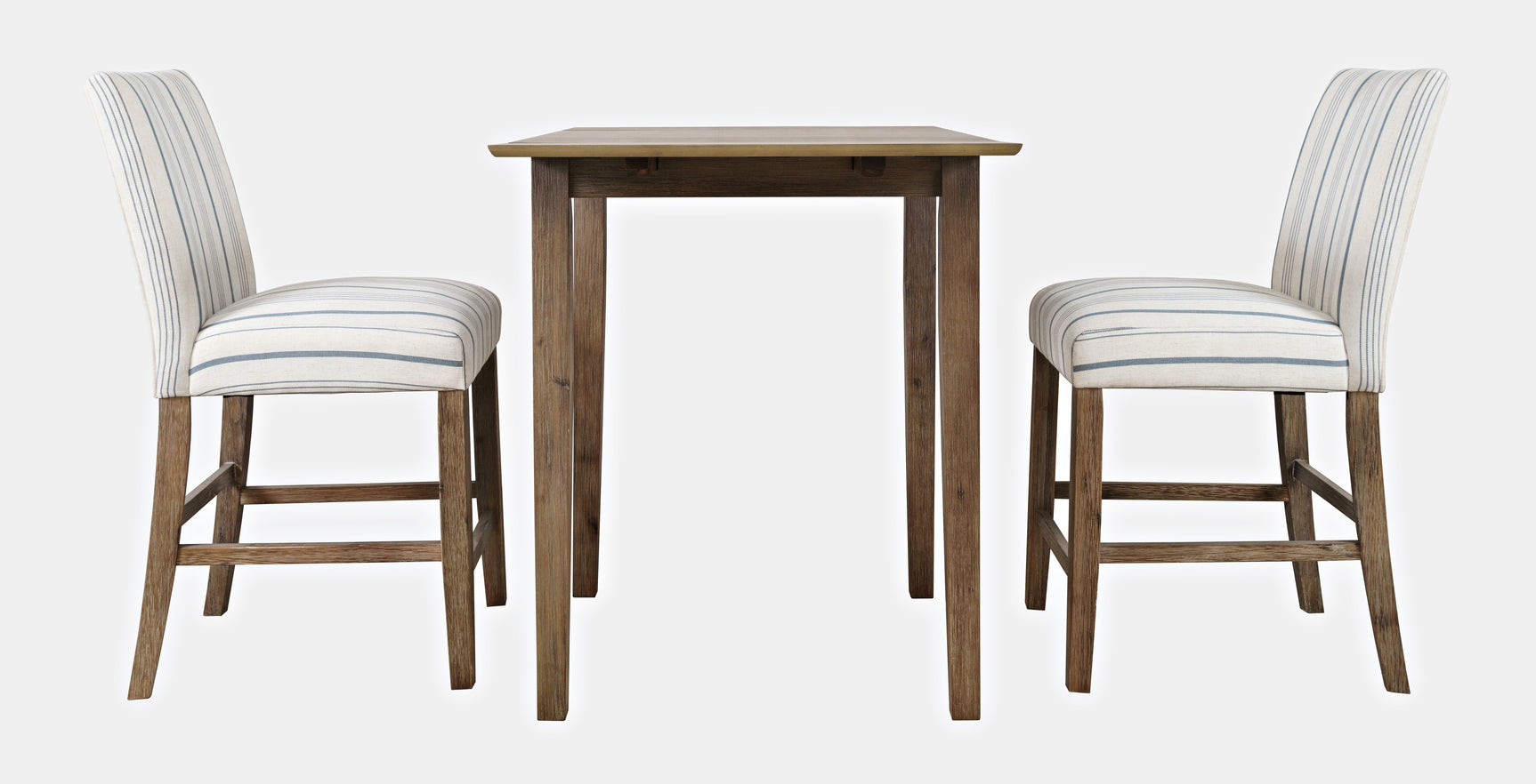 Eastern Tides Bisque Dropleaf Counter Dining Table w/ 2 Uph Stools