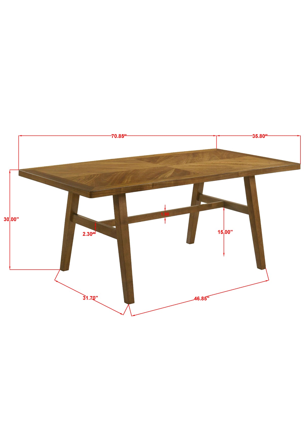 Linus Brown Rectangular Dining Table