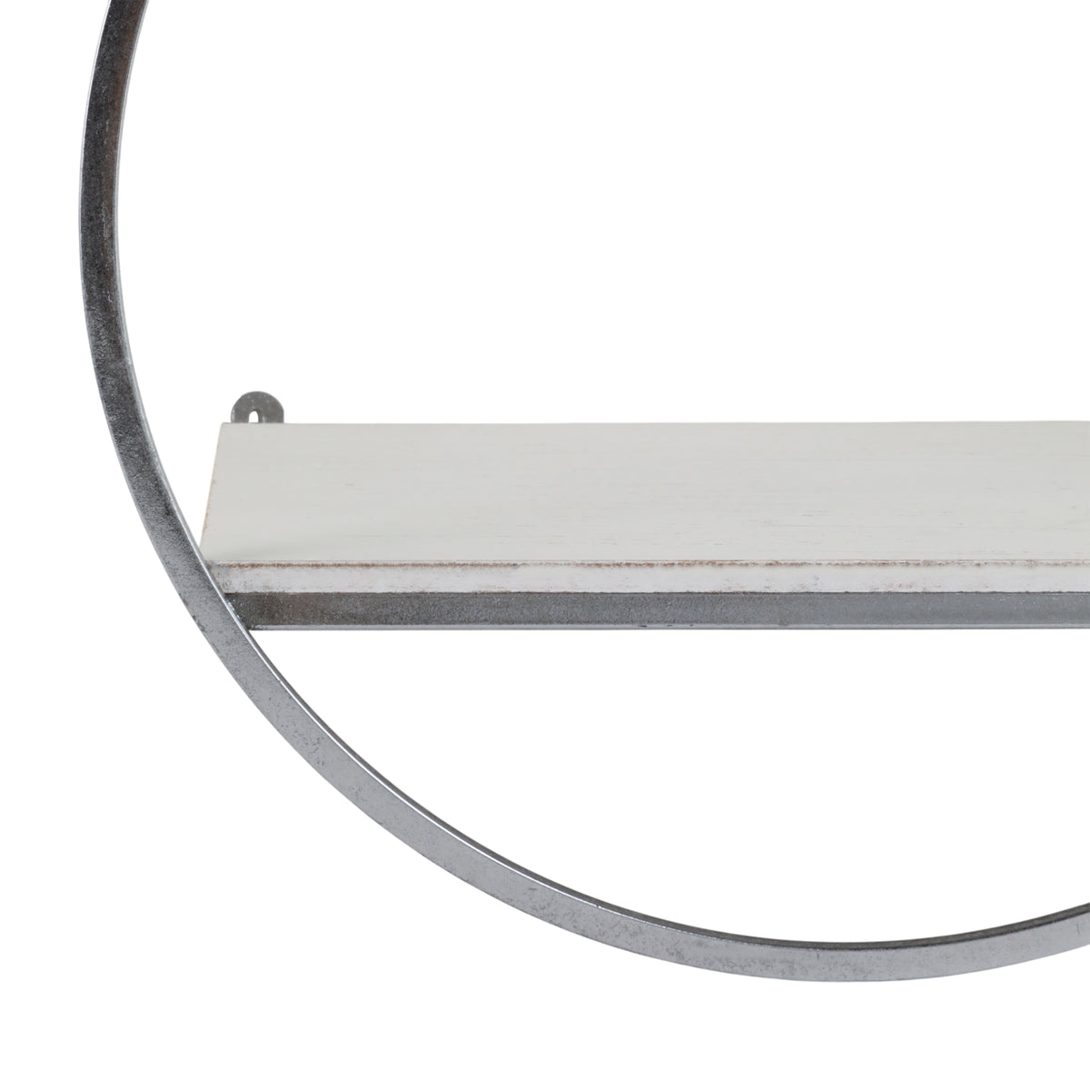 Grenada White/Silver Wood and Metal Wall Shelves (Set of 3)
