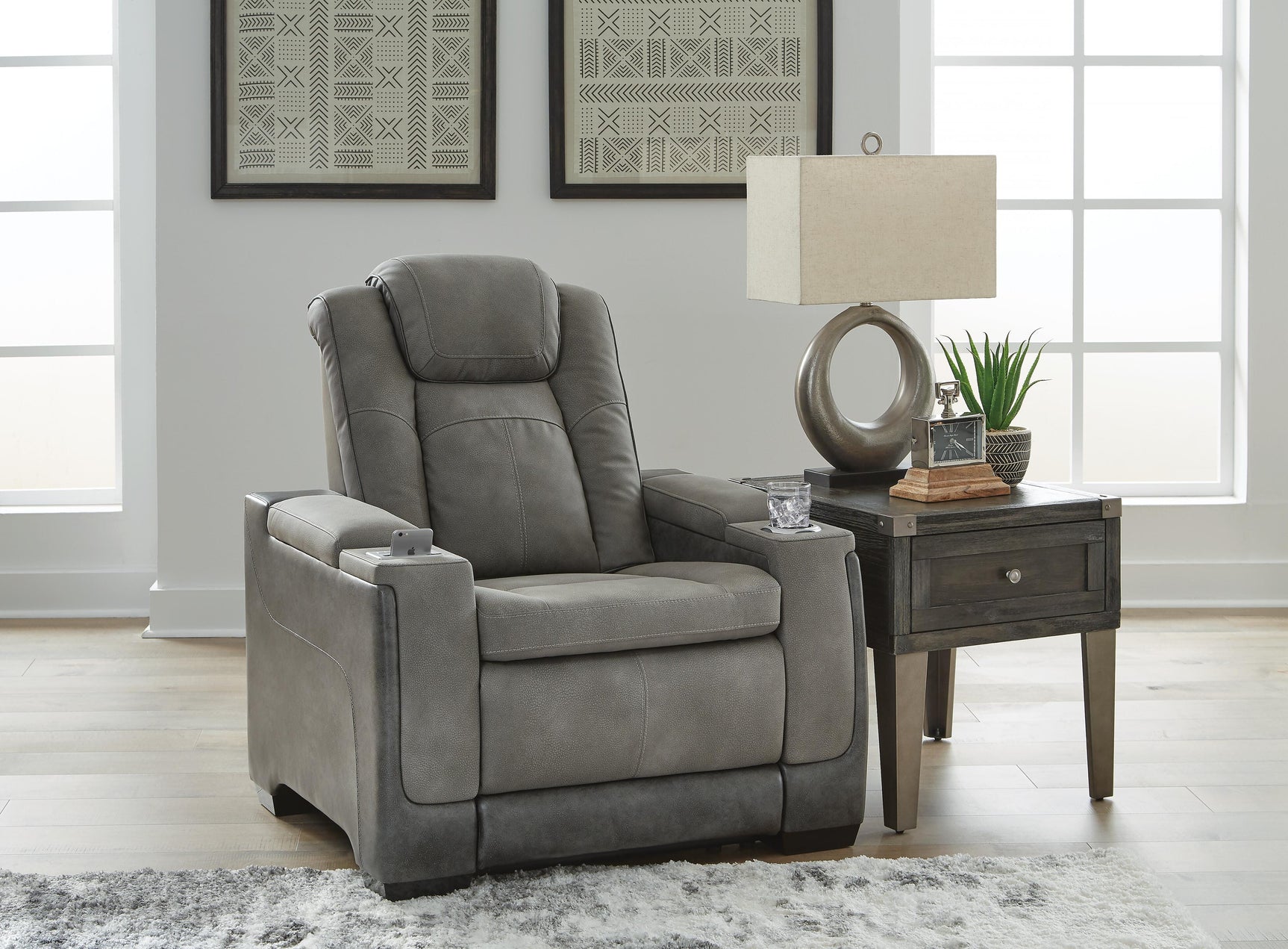 Next-Gen Durapella Slate Power Reclining Sofa and Power Recliner (Online Special Price)