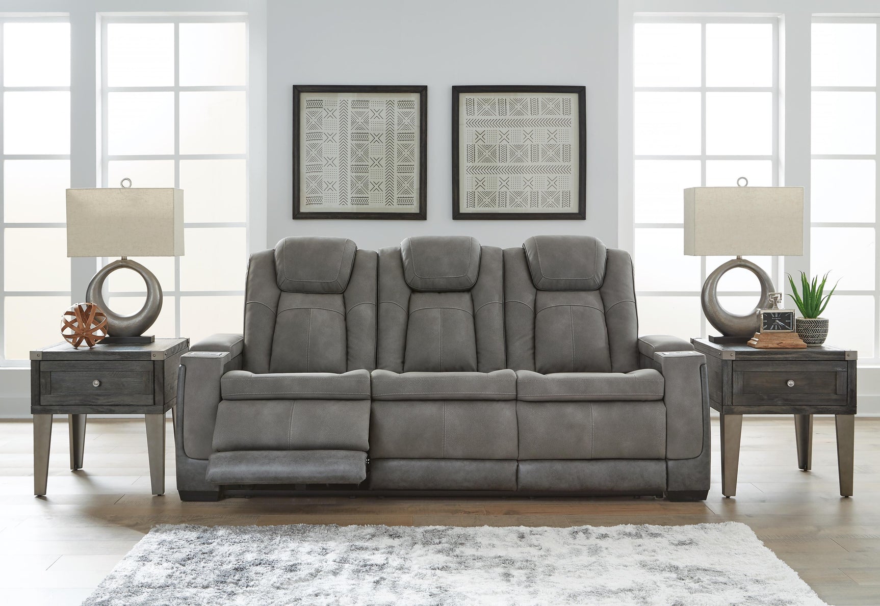 Next-Gen Durapella Slate Power Reclining Sofa and Power Recliner (Online Special Price)