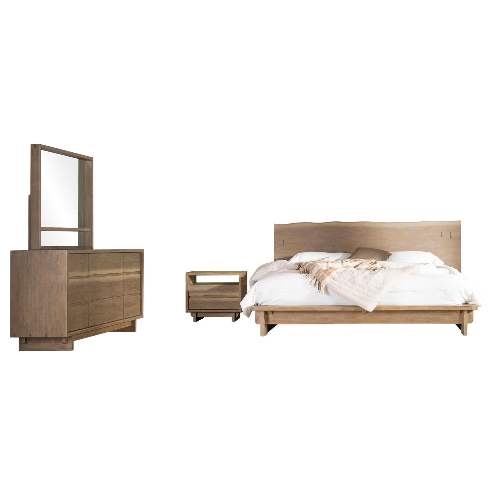 Stillwater Weathered Oak 4-Piece Eastern King Bedroom Set