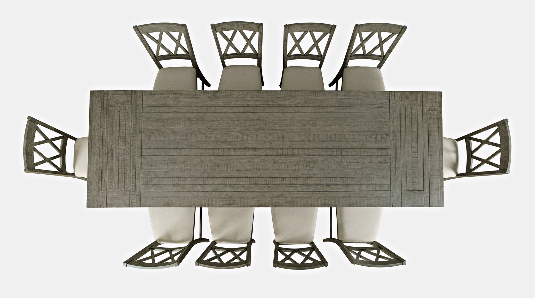 Telluride Driftwood Trestle Counter Dining Table w/ 10 Stools