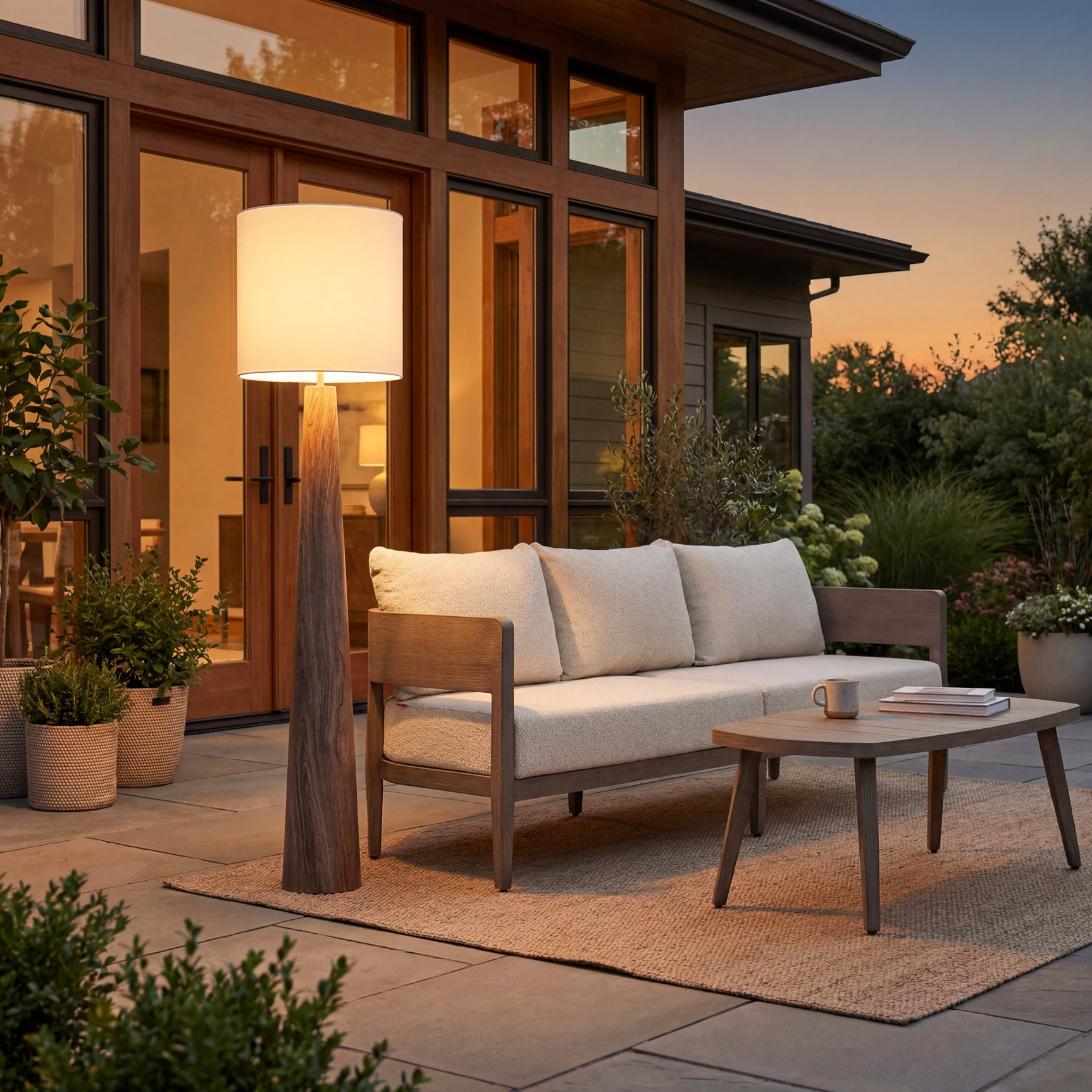 Woonari Brown Solar Floor Lamp