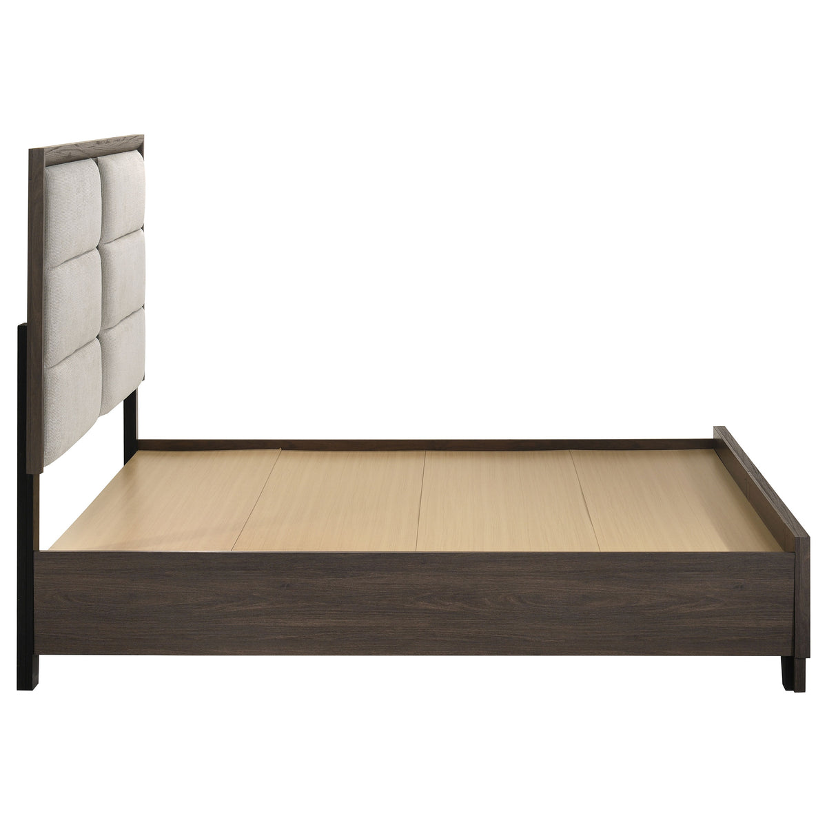 Farre Dark Brown Queen Upholstered Storage Platform Bed