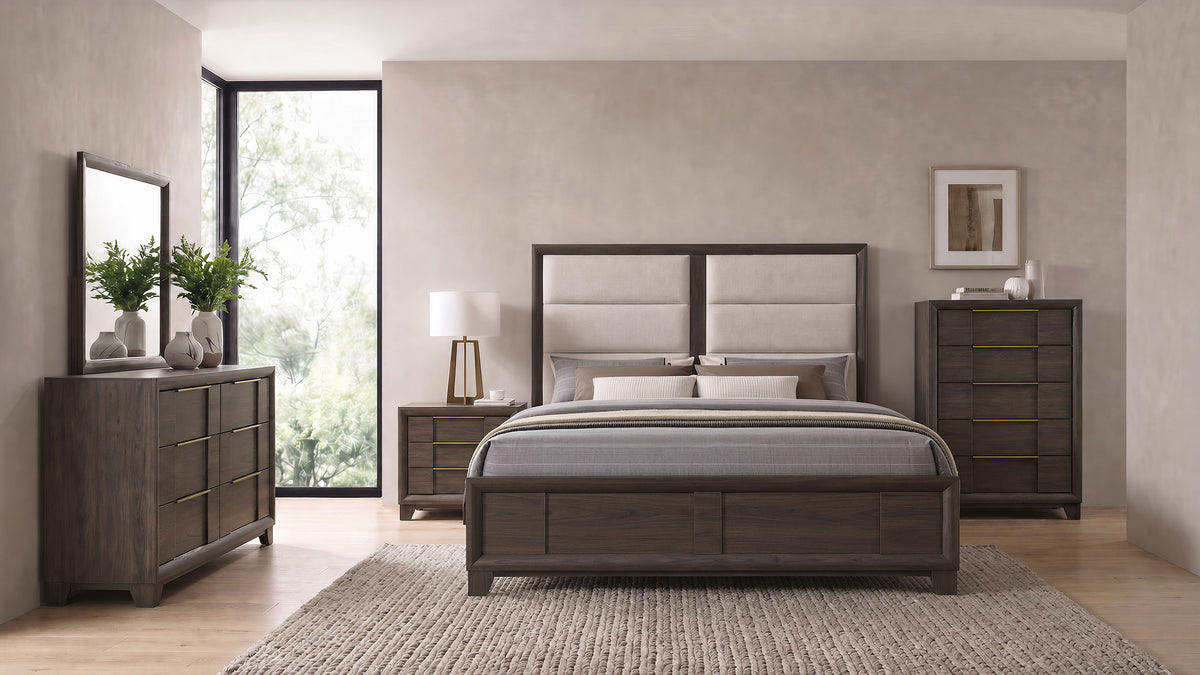 Farre Dark Brown 5-Piece Eastern King Bedroom Set