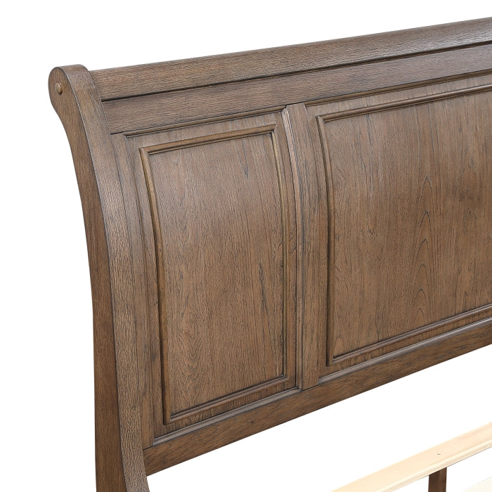 Bethel Brown Queen Platform Bed With Footboard Storage