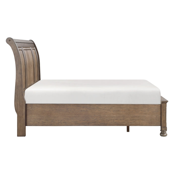 Bethel Brown Queen Platform Bed With Footboard Storage
