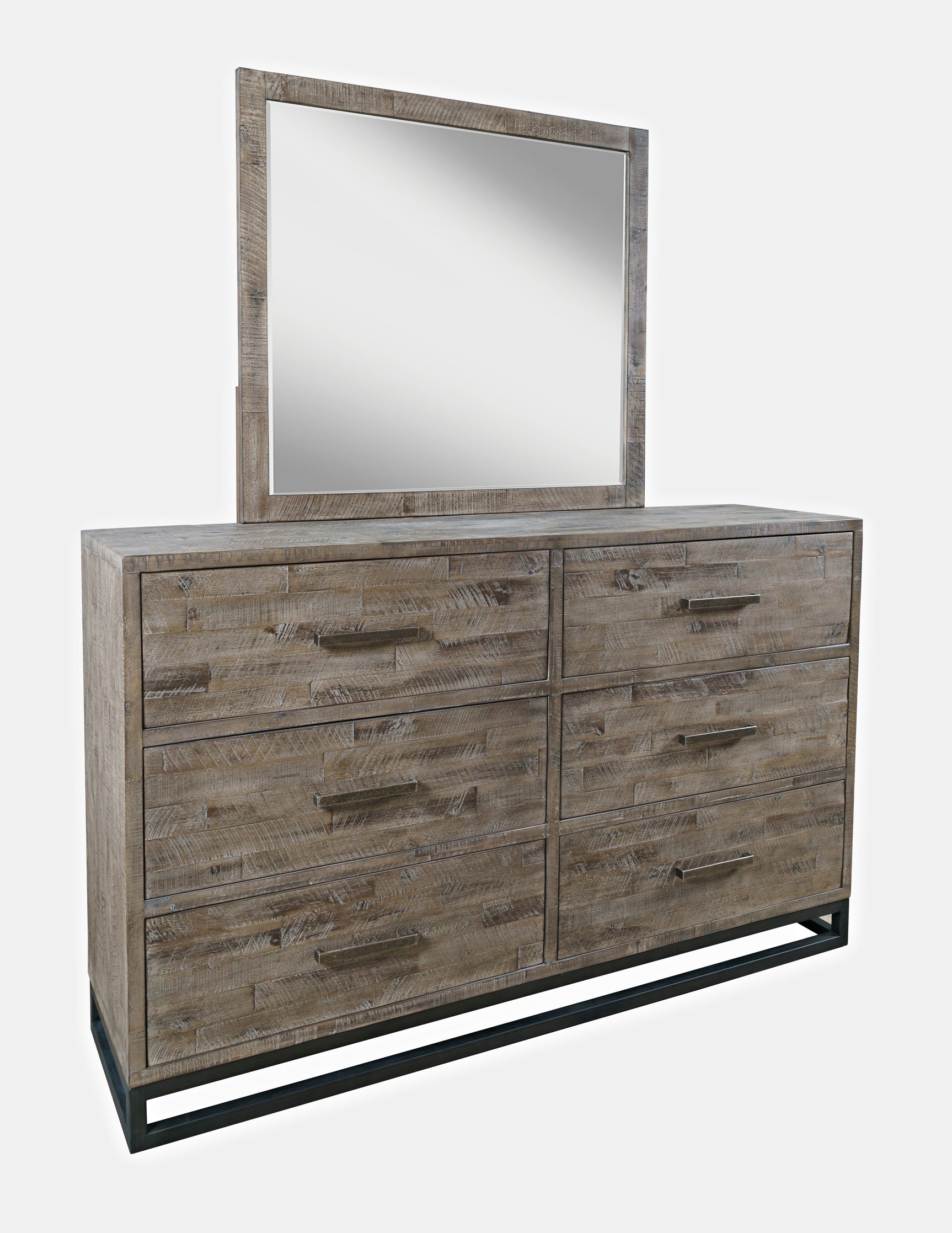 East Hampton Distressed Grey Dresser & Mirror