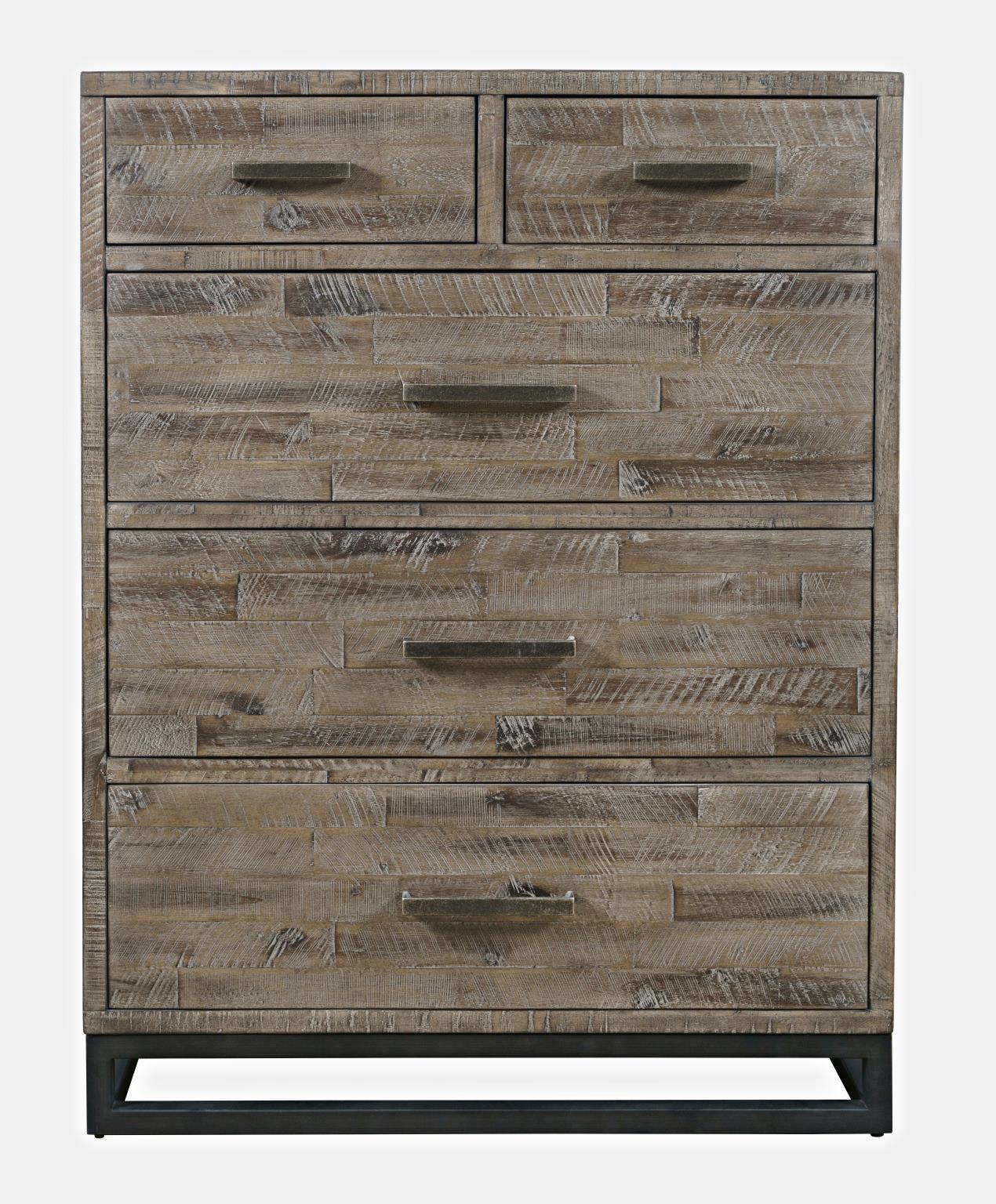 East Hampton Distressed Grey 5-Piece Queen Panel Bedroom Set