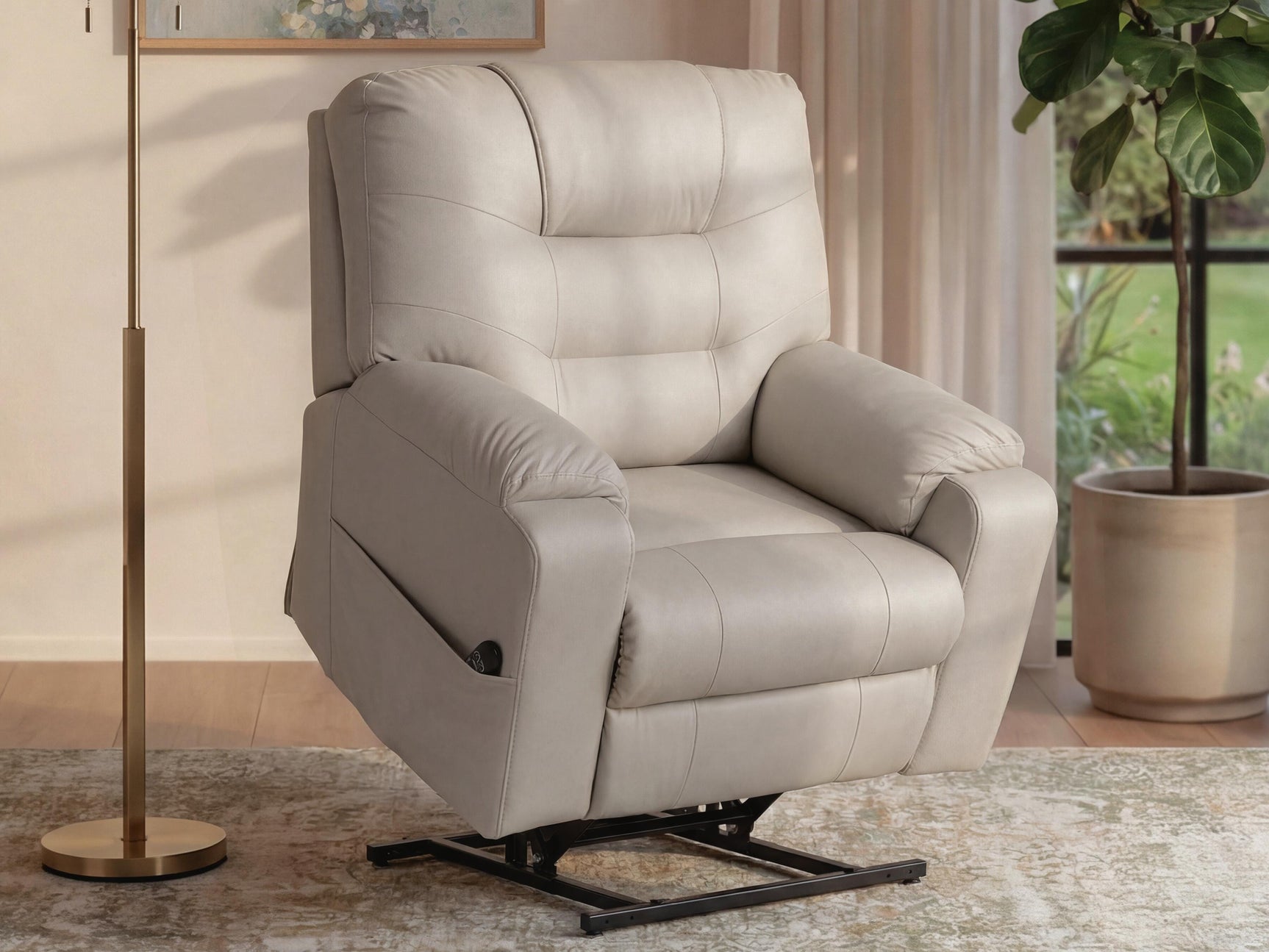 Belmone Pike Sand Power Lift Recliner (Online Special Price)