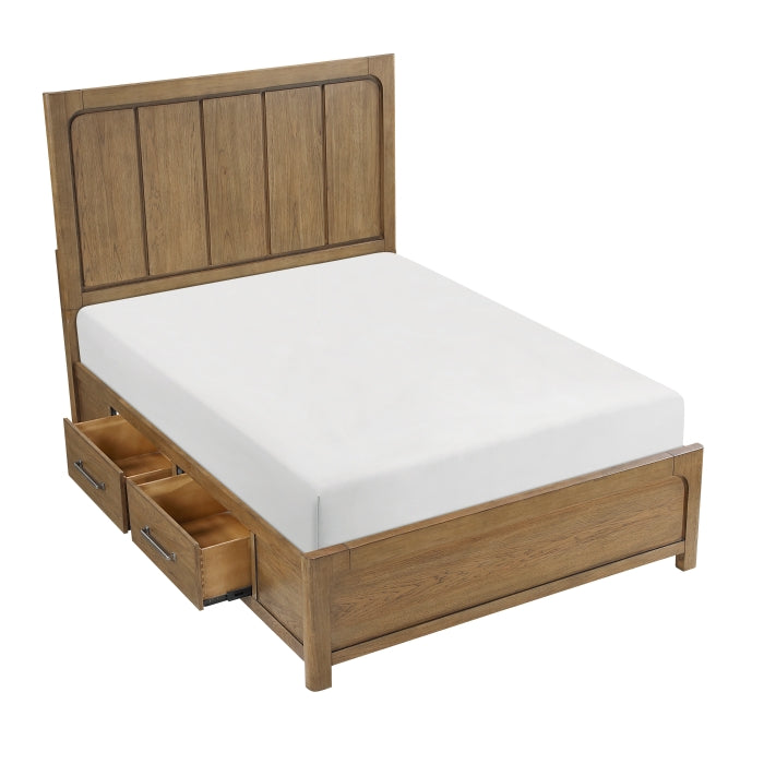Charlotte Brown Queen Platform Bed With Storage Side Rails