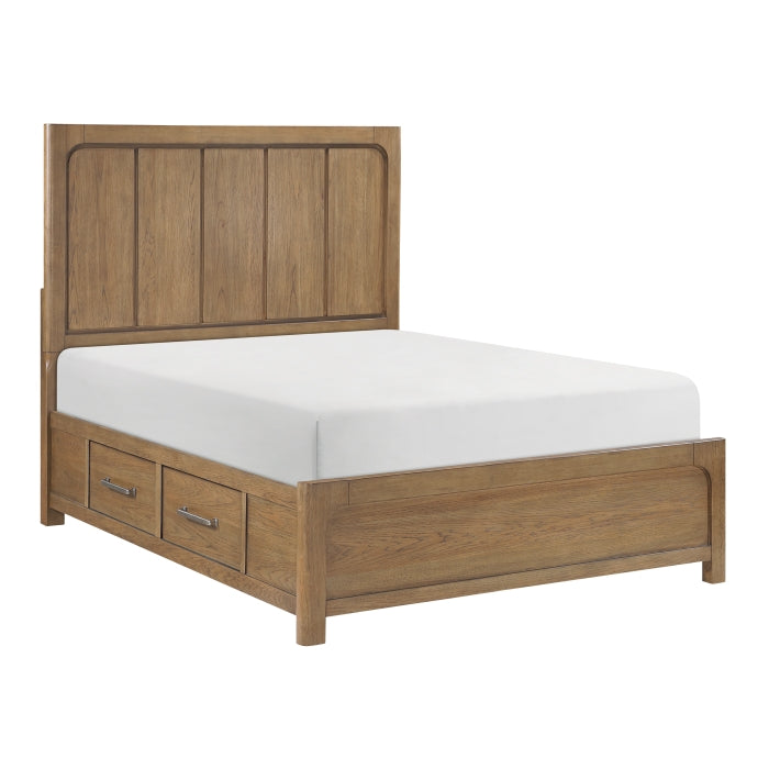 Charlotte Brown Queen Platform Bed With Storage Side Rails