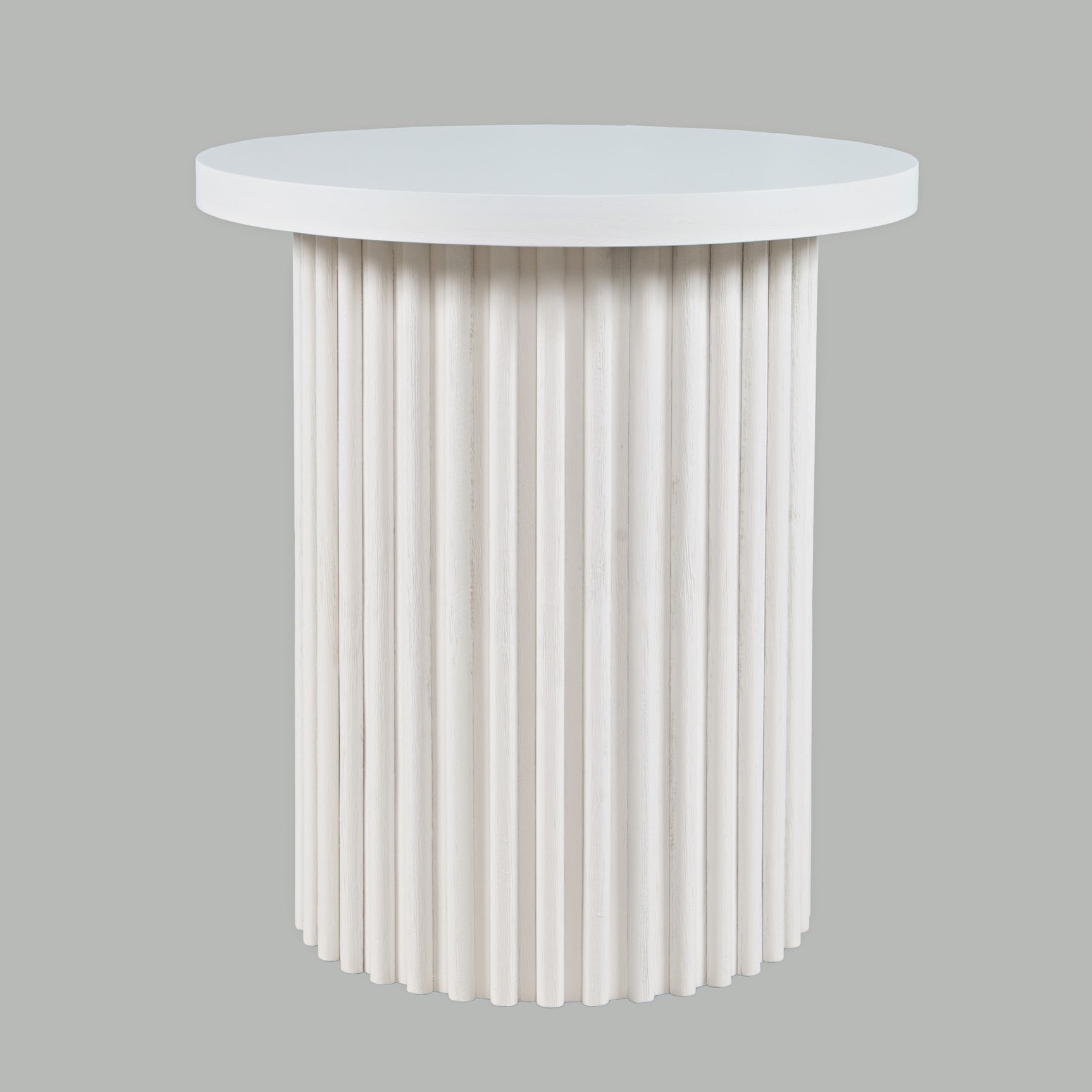 Auden White Round End Table