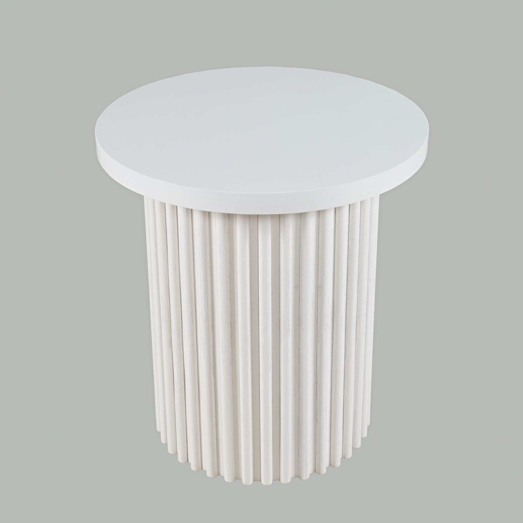 Auden White Round End Table