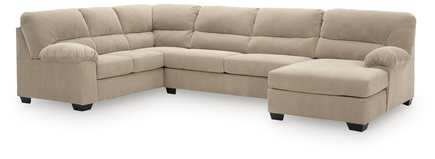 SimpleJoy Sand 3-Piece Sectional with RAF Chaise