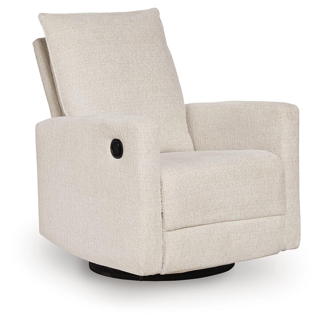 Oaklynn-Manor Canvas Swivel Glider Recliner