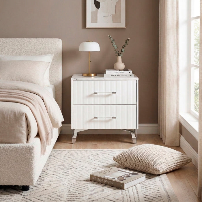 Ripple White Nightstand
