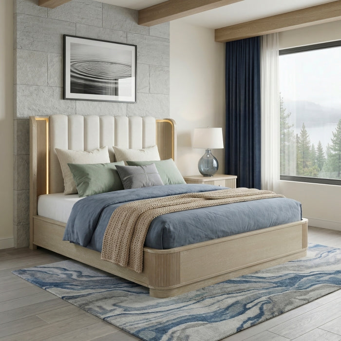 Ribbon Beige Eastern King Bed