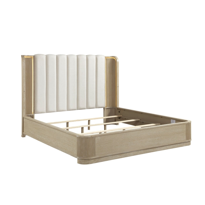 Ribbon Beige Eastern King Bed