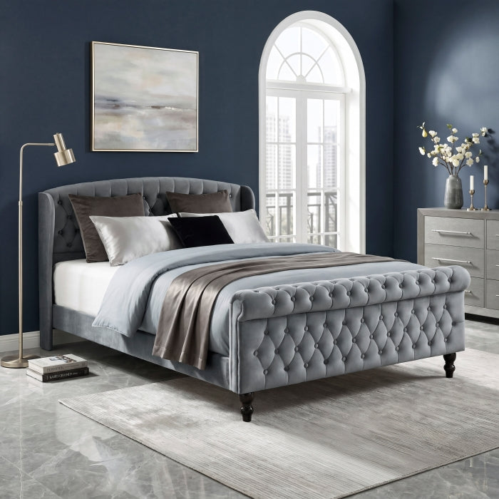 Heirloom Gray Queen Platform Bed