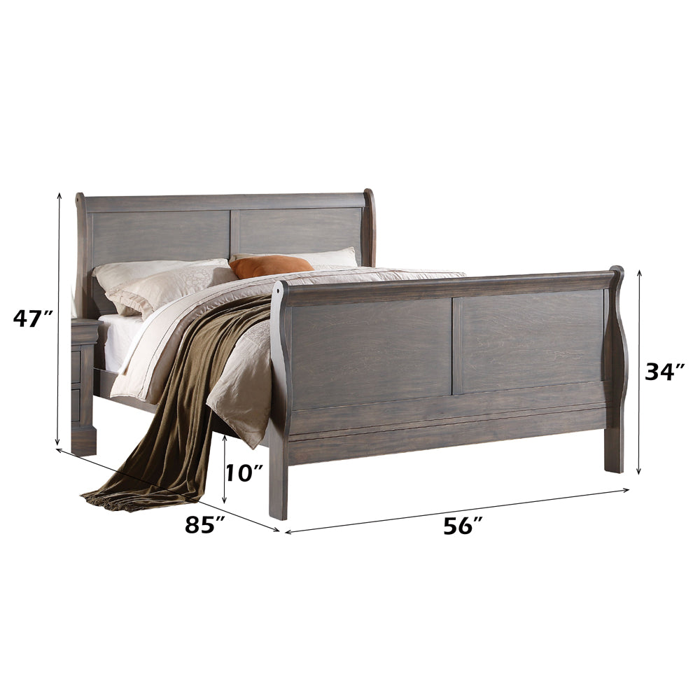 Louis Philippe III Gray Full Bed