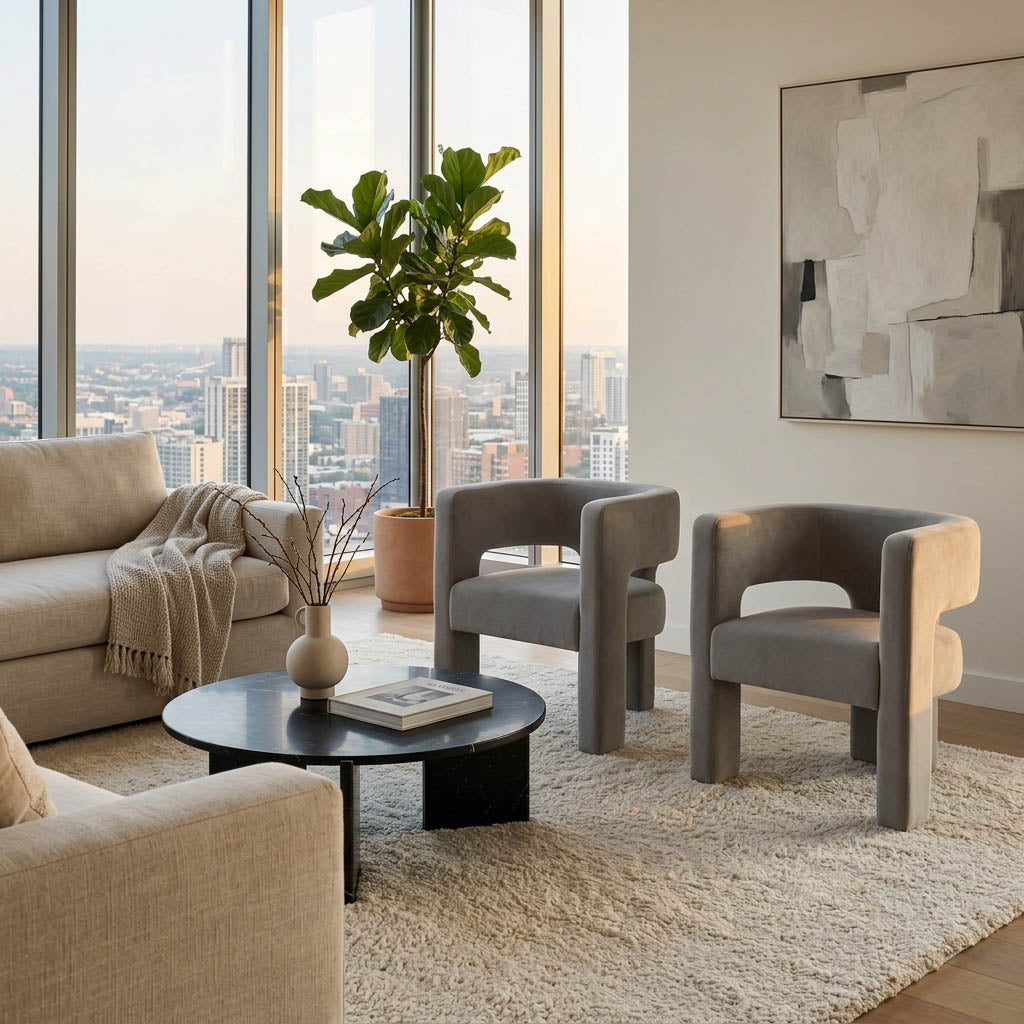 Carnadero Gray Round Back Chair