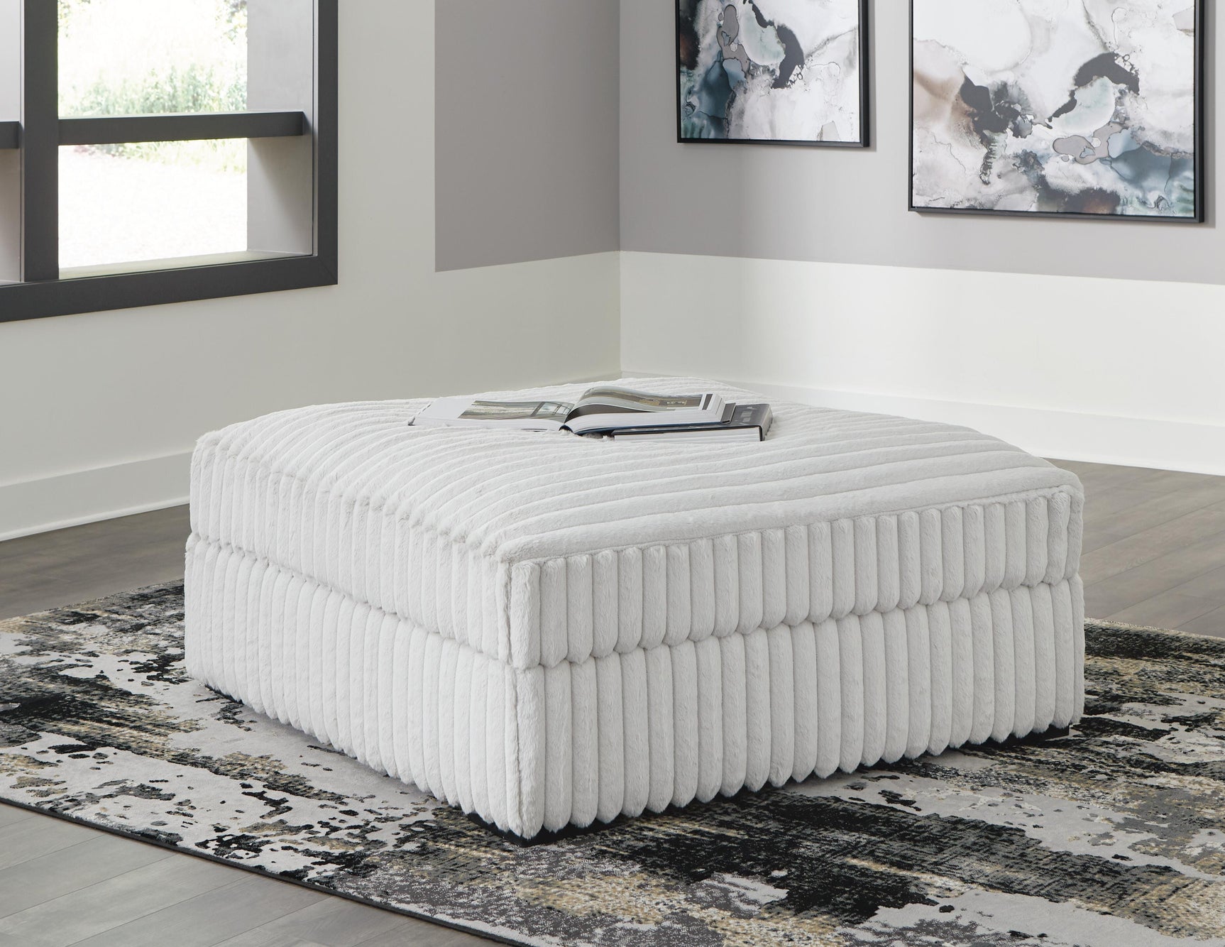 Stupendous Alloy 4-Piece Sectional, Oversized Chaise and Ottoman (Online Special Price)