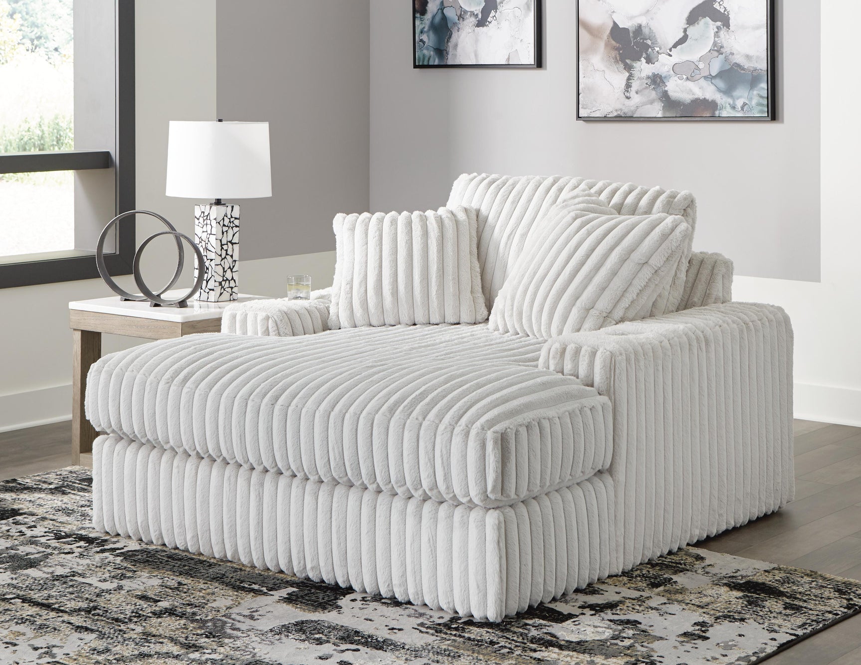 Stupendous Alloy 4-Piece Sectional, Oversized Chaise and Ottoman (Online Special Price)