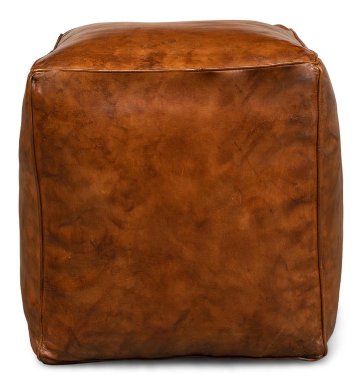 Sunday Afternoon Brown Leather Cube