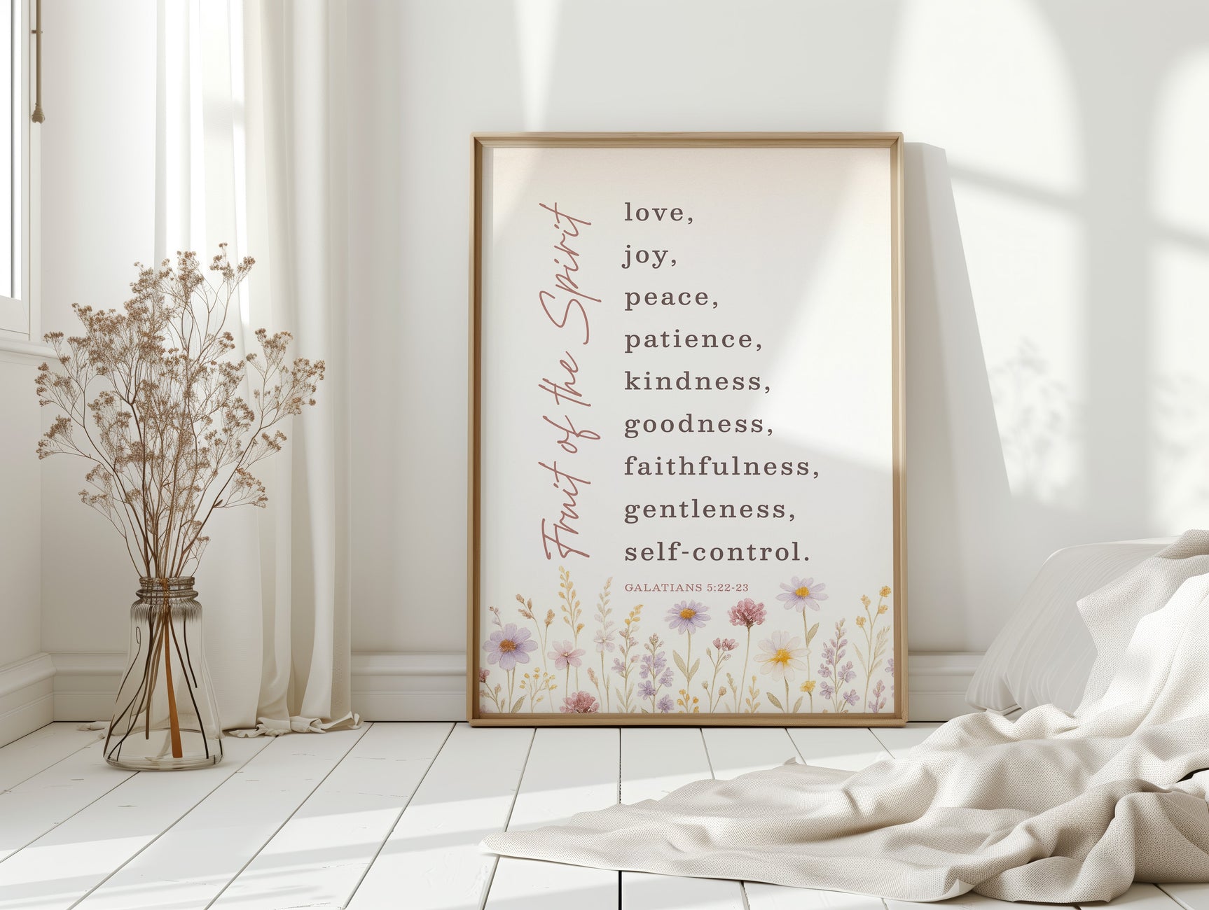 Fruit of the Spirit Floral Scripture Print