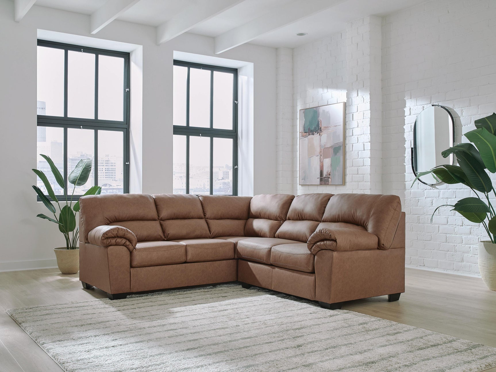 Whitlock Caramel 2-Piece Sectional with Left-Arm Facing Sofa