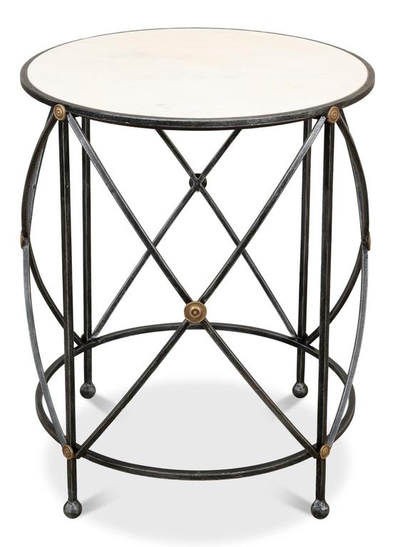 Drum & Fife Grey Lamp Table Marble