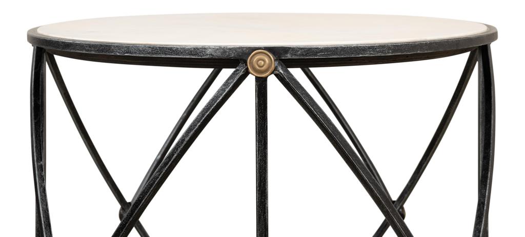 Drum & Fife Grey Lamp Table Marble