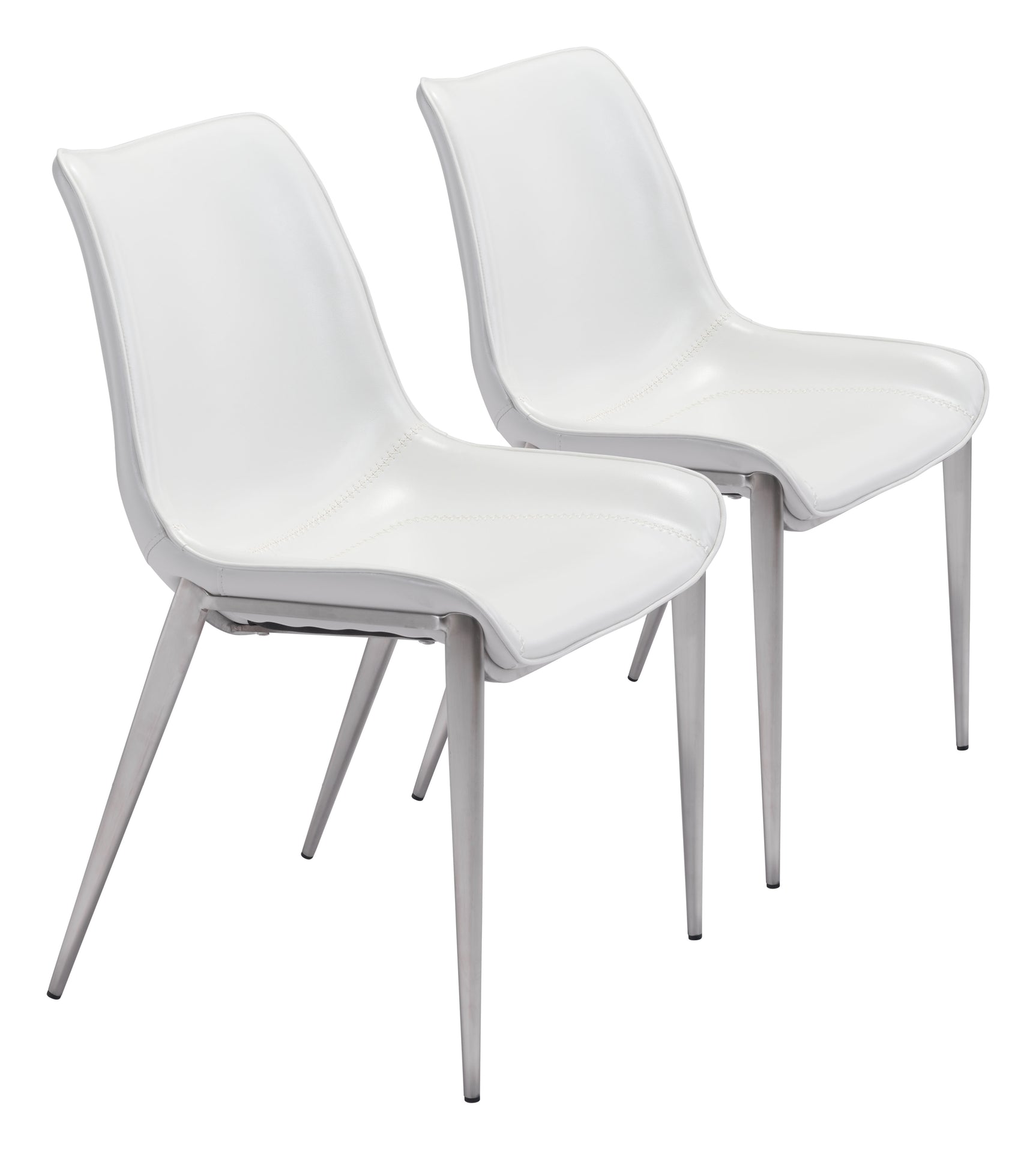 Magnus White & Silver Dining Chair (Set of 2)