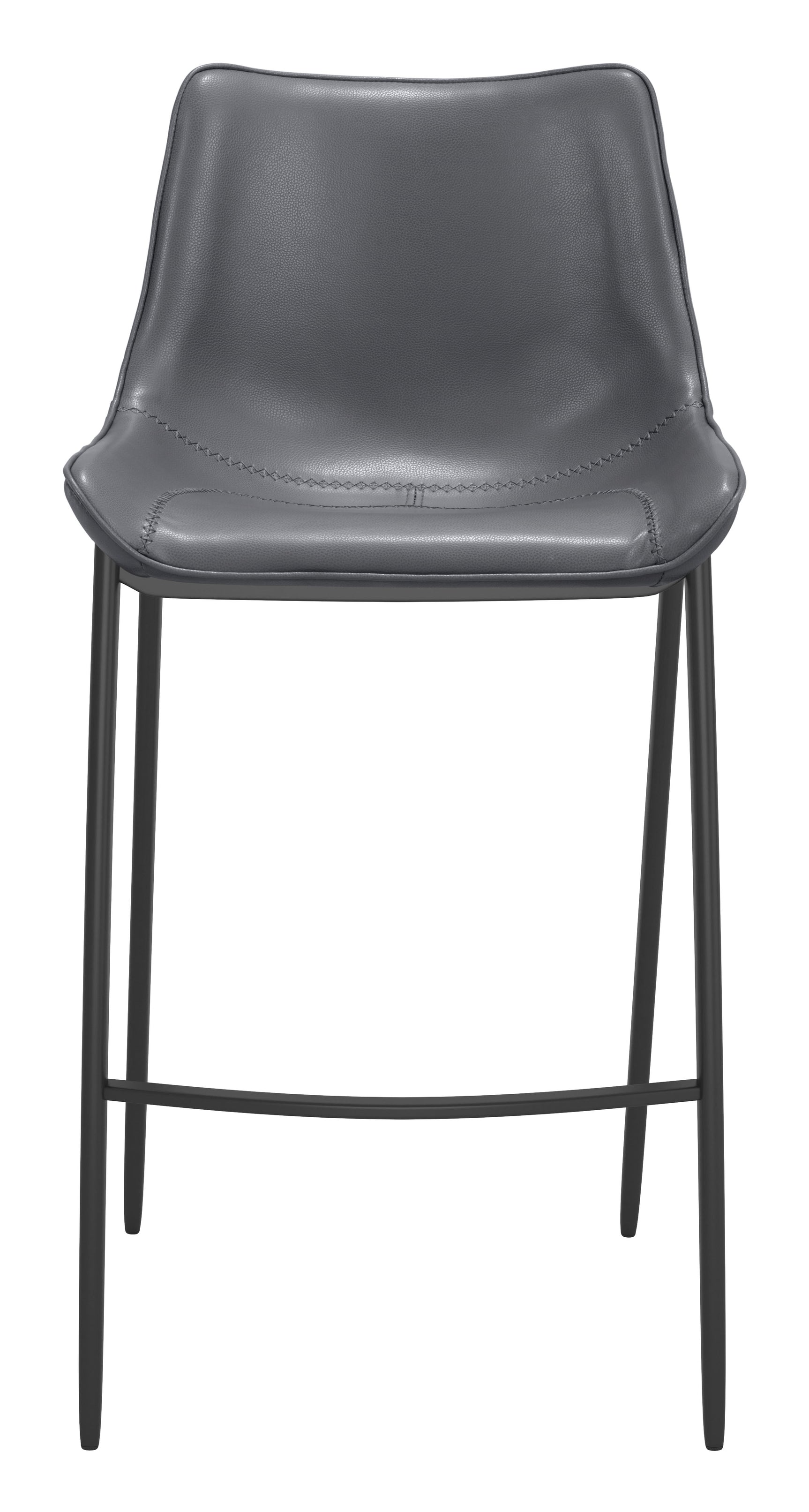 Magnus Dark Gray & Black Barstool (Set of 2)